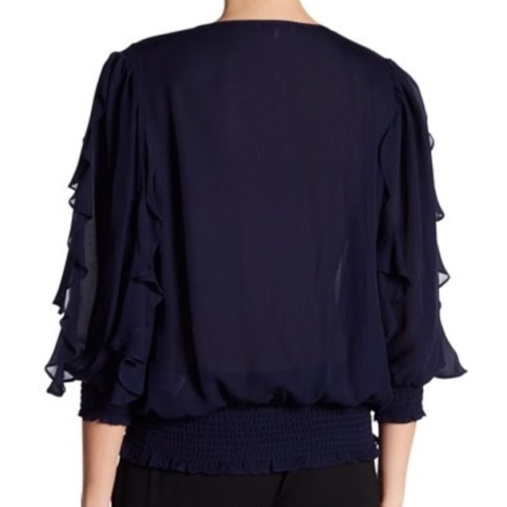 Nwt Parker | Larah Silk Georgette Blouse In Raven — image 2 of 8